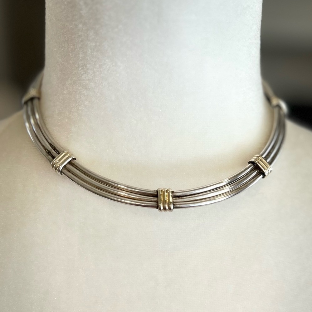 Vintage 950 Silver Choker Necklace - Picture 2 of 10